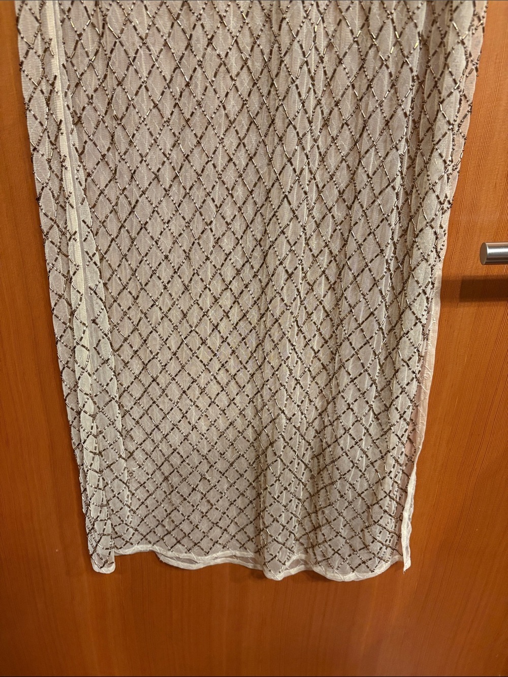 Anthropologie Sheer Beaded Column Maxi Dress - Picture 6 of 8